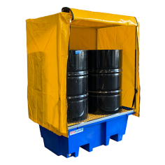 PVC Cover and Galvanised Frame for 2 Drum Bund, 1300mm H