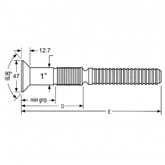 1'' C50L Flush Head Black Steel