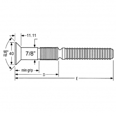 7/8'' C50L Flush Head Black Steel