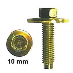 Hex Bolt with Washer Gold M6